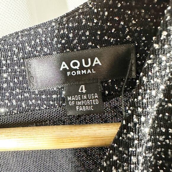 AQUA Drapey Mini Cocktail Holiday Night Out Metallic Party Dress Size 4 - Picture 4 of 15
